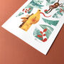 Giraffe And Monkey A4 Recycled Art Print, thumbnail 4 of 5