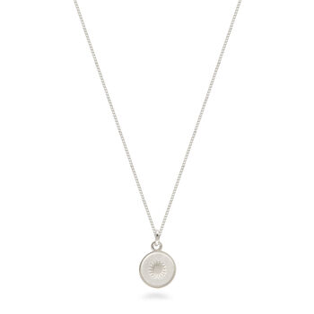 Small Sun Medallion Necklace Sterling Silver, 3 of 6