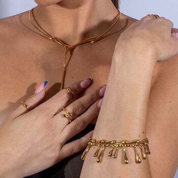 Designer Eternal Drop Bracelet In 18ct Gold Vermeil, 3 of 5