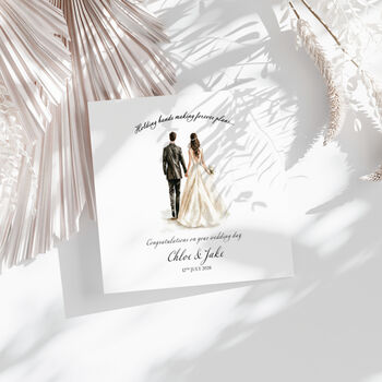Romantic Personalised Wedding Day Card. Blonde Or Bunette Options, 2 of 4