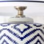 Ceramic Lamp Ikat Blue With White Shade, thumbnail 3 of 3