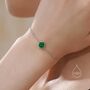 Sterling Silver Genuine Green Onyx Bracelet, thumbnail 3 of 12