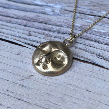 Solid Gold Chunky Moonface Pendant, 5 of 6