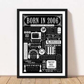 2006 Personalised 18th Birthday Fact Print Gift, 7 of 10