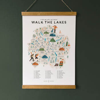 Walk The Lakes Illustrated Map Checklist Print, 2 of 8