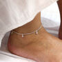Sterling Silver Crystal Bead Drop Dangle Anklet, thumbnail 1 of 4