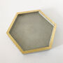 Hexagon Concrete And Gold Trinket Dish, thumbnail 2 of 5