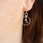 Silver Droplets Circle Earrings, thumbnail 2 of 4