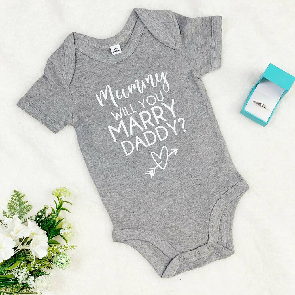 Mummy, Will You Marry Daddy Proposal Babygrow, 1 of 7