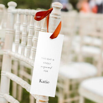 Personalised Reserved Seat Name Sign With Ribbon, 2 of 6