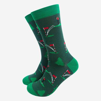 Men's Bamboo Socks Golfer On The Green, 2 of 5