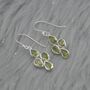 Peridot Sterling Silver Drop Earrings: August Birthstone, thumbnail 4 of 9