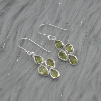 Peridot Sterling Silver Drop Earrings: August Birthstone, 4 of 9