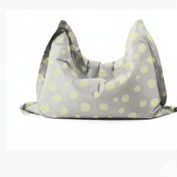 Hand Painted And Re Purposed Linen Large Floor Cushion Polka Dot, 11 of 12