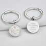 Luxury 70th Birthday Silver Sixpence Keyring, thumbnail 1 of 6