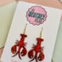 Small Red Glitter Lobster Earrings / You're My Lobster Gift / Romantic Earrings / Valentines Gift, thumbnail 2 of 6