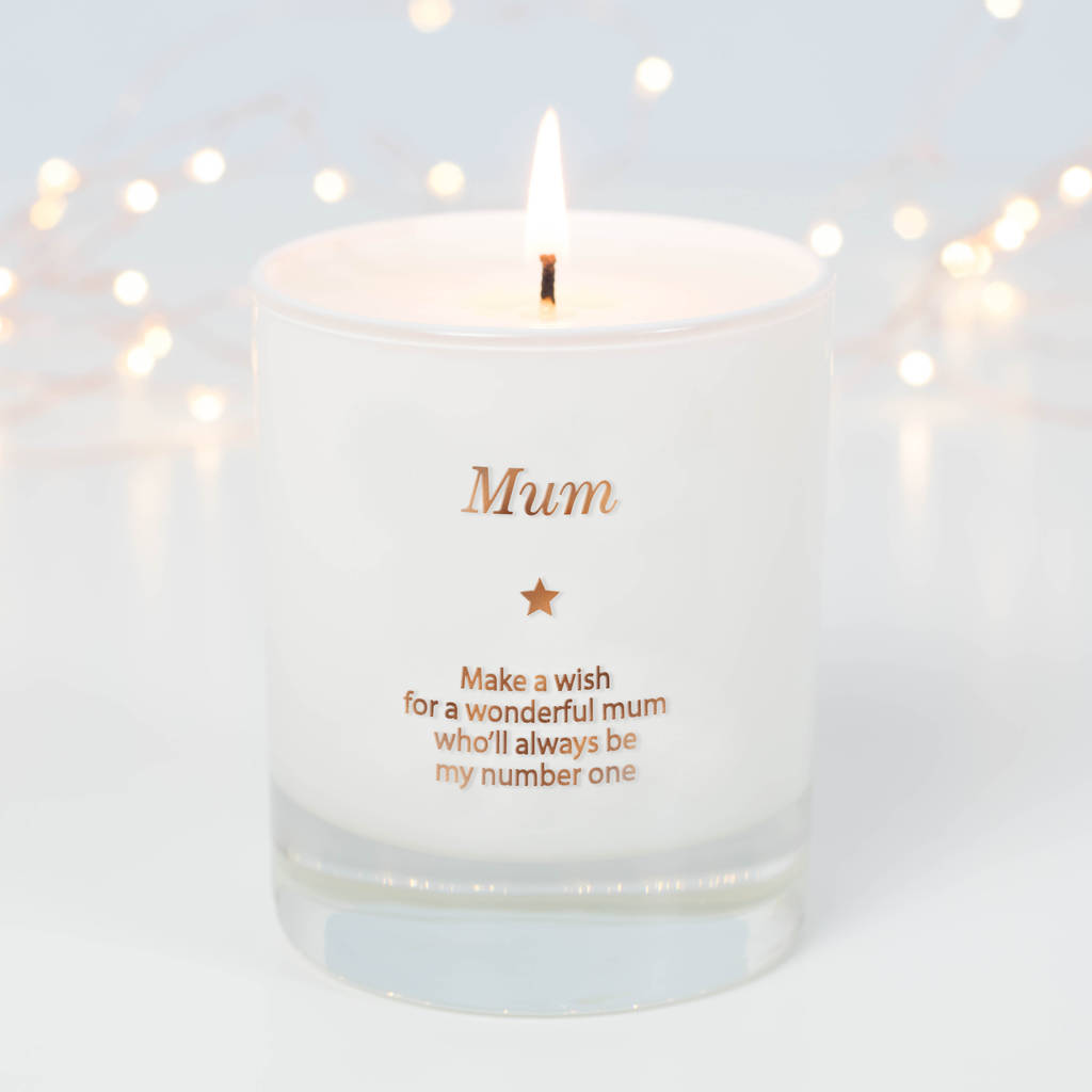 'make a wish for a wonderful mum' candle by make a wish candle company