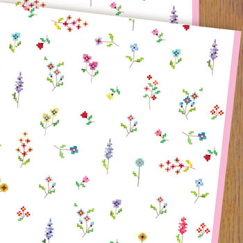 Cross Stitch Wrapping Paper Two Sheets, 2 of 5