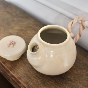 Ceramic Tea Pot In Peach, 3 of 6