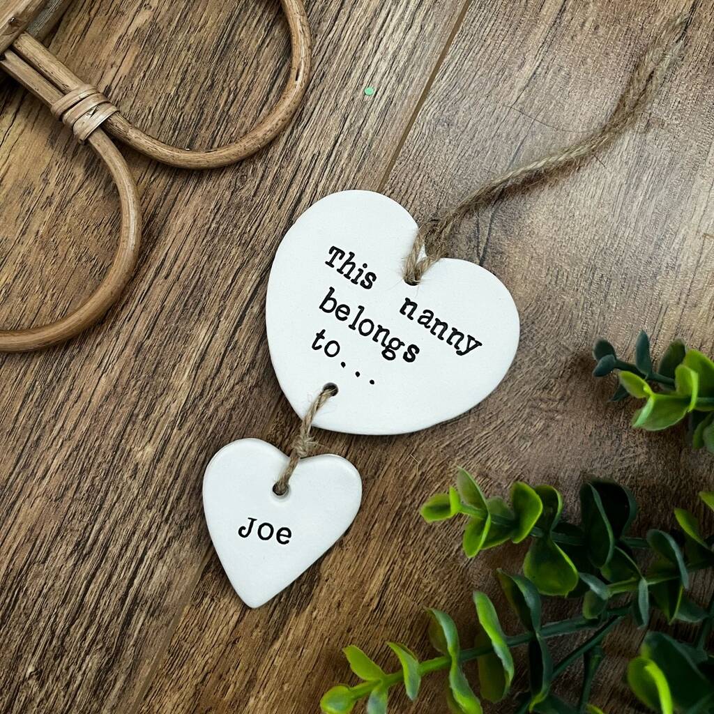 Personalised 'This Nanny Mummy Mum Grandma Belongs To' Clay Keepsake, 1 of 4