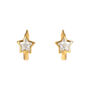 18ct Gold Plated Cz Star Bezel Huggie Hoop Earrings, thumbnail 5 of 6