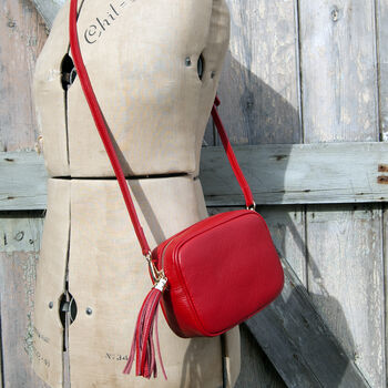 Colourful Personalised Leather Cross Body Handbag, 5 of 12