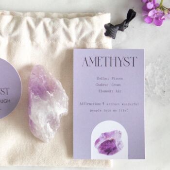 Raw Amethyst Healing Crystal Gift Set Pisces, 3 of 4