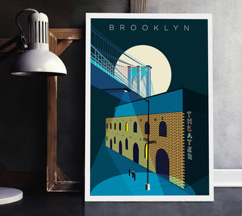 Brooklyn Bridge New York Illustrated Art Print, 2 of 4