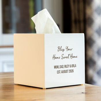 Personalised Tissue Box Cover Bless Your Home Sweet Home Gift, 2 of 5
