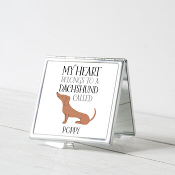 Personalised My Heart Belongs To A Dachshund Mirror, 2 of 2