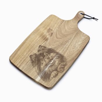 Personalised German Spitz Engraved Acacia Serving Board, 5 of 10