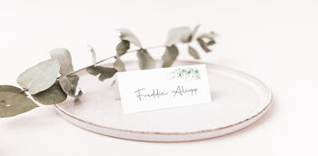 Wedding Place Cards Eucalyptus Green Leaf, 2 of 4