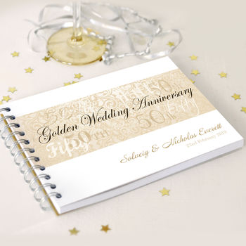 Personalised Golden Wedding Anniversary Guestbook, 3 of 10