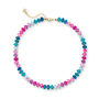 Purple, Pink And Blue Mixed Jade Stone Beaded Necklace, thumbnail 1 of 2