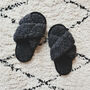Pure Wool Black Crossover Mules, thumbnail 4 of 4