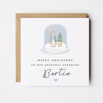 Flopsy Bunny Snowglobe Granddaughter Christmas Card *Fully Personalised, 2 of 2