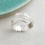 Sterling Silver Adjustable Feather Ring, thumbnail 1 of 6