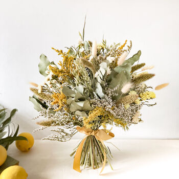 Dried Eucalyptus Bouquet With Statice And Solidago, 2 of 5