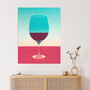 Burgundy Merlot Wine Lover Kitchen Bar Wall Art Print, thumbnail 1 of 6
