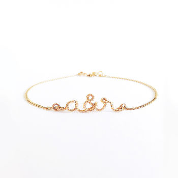 'You And Me' Initials 14k Gold Filled Bracelet, 2 of 6