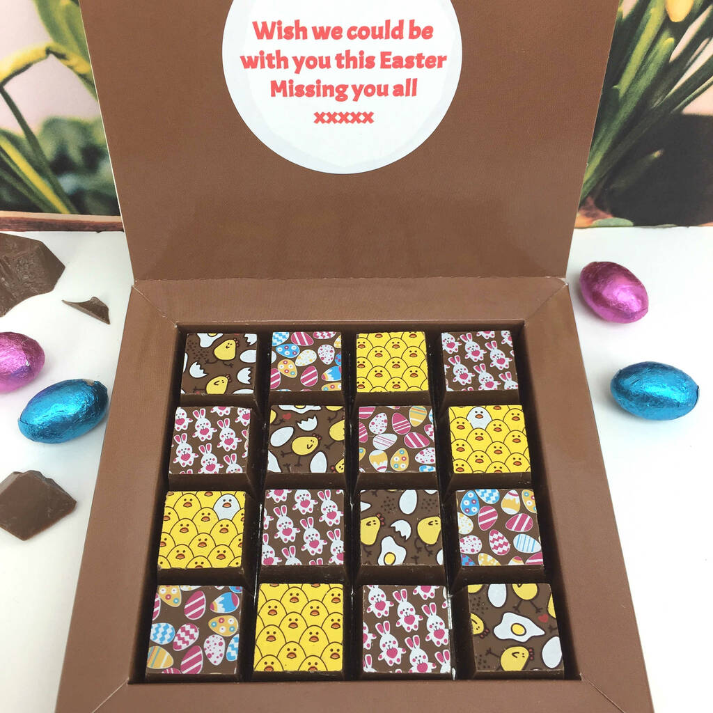 Easter Chocolate Mosaic Gift With Personalised Message By Cocoapod