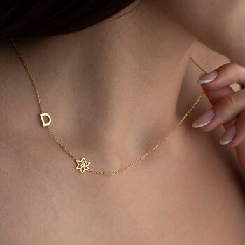 Personalised Initial And Birth Flower Necklace, 3 of 9