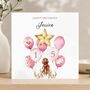 Birthday Girl Balloon Card, Any Age Pink Balloons Card For Daughter, Granddaughter, thumbnail 2 of 4