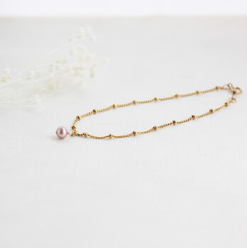 Gold Filled Rose Pearl Dotted Bracelet, 7 of 9
