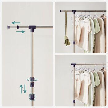 Clothes Rack Garment Clothes Rail With Extendable Bar, 4 of 10