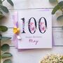 Lilac And Yellow Personalised 100th Birthday Card, thumbnail 1 of 4