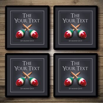 Personalised Bar Runner And Coasters Twisted Melon, 3 of 8