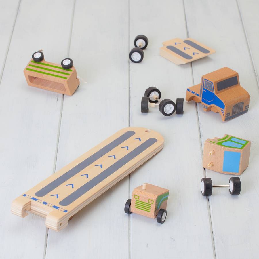 wooden transporter toy