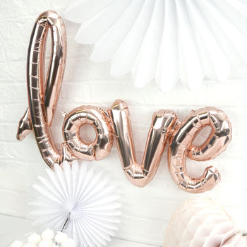 Rose Gold Script Love Balloon Party Decoration, 3 of 4
