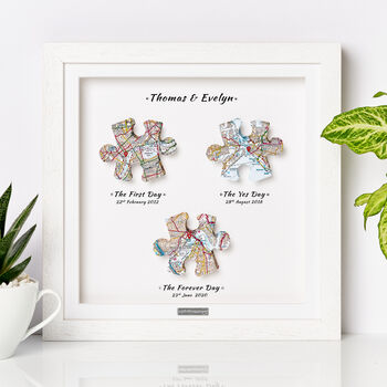 Personalised Paper Anniversary Gift 3D Jigsaw Map Special Occasions Print, 9 of 12